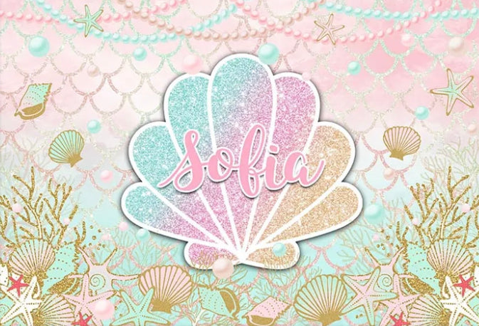 Cute Shell Backdrop (Material: Vinyl)