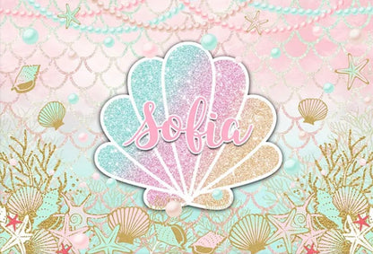 Cute Shell Backdrop (Material: Vinyl)