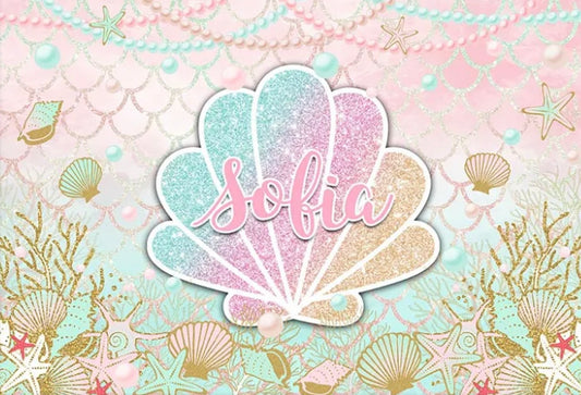 Cute Shell Backdrop (Material: Vinyl)