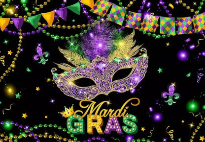 Elegant Mardi Gras Backdrop (Material: Vinyl)