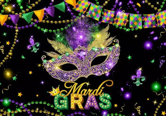Elegant Mardi Gras Backdrop (Material: Vinyl)