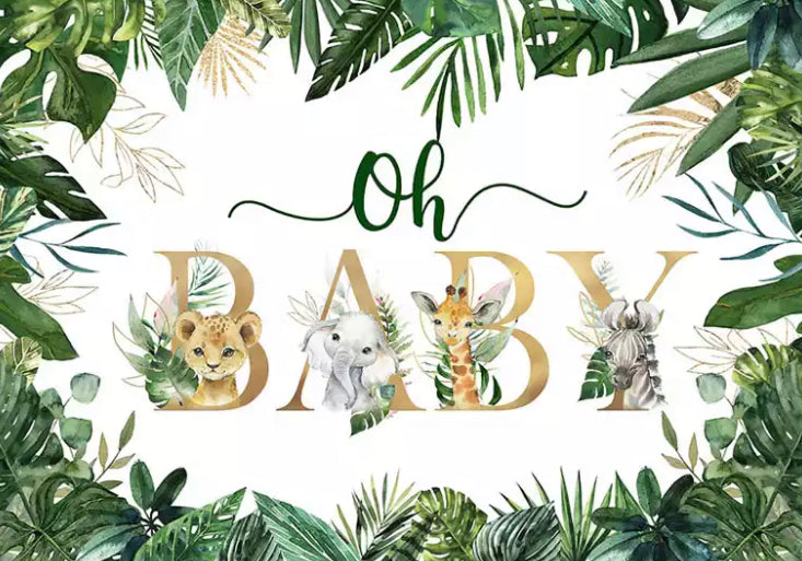 Jungle Baby Backdrop (Material: Vinyl)