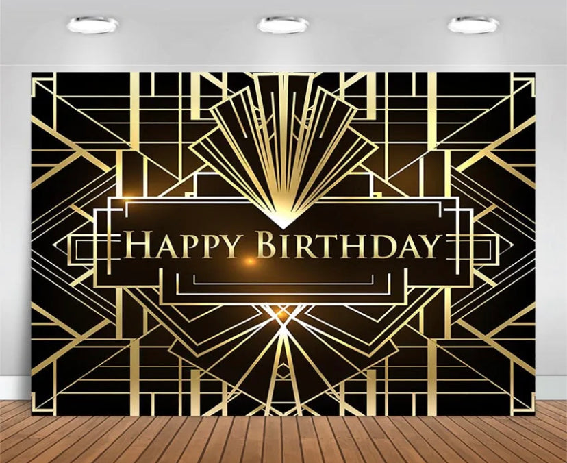 Happy Gatsby Birthday Backdrop (Material: Vinyl)