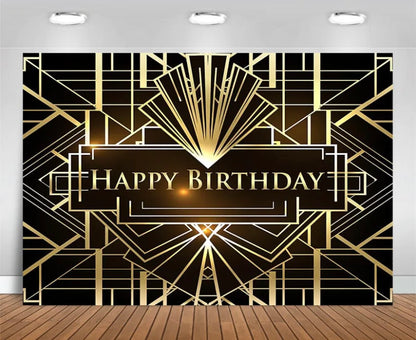 Happy Gatsby Birthday Backdrop (Material: Vinyl)