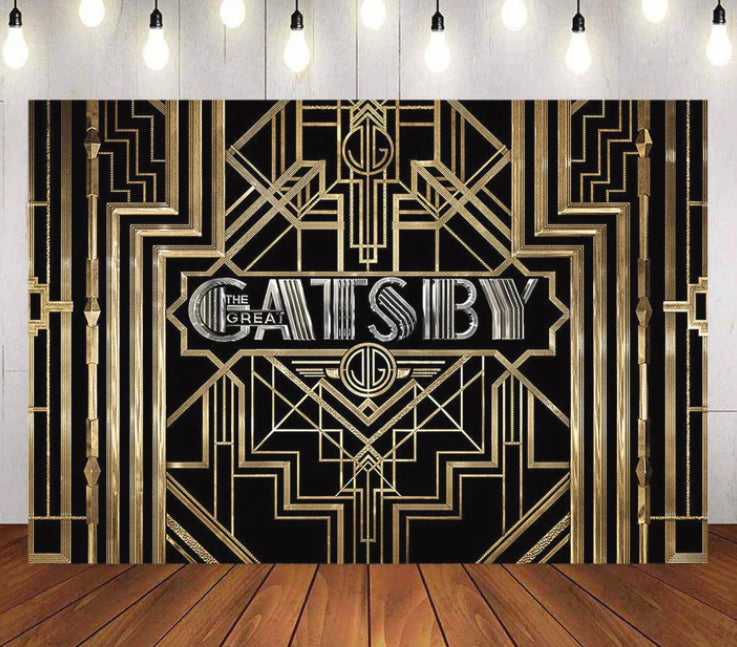 Gold & Black in Gatsby Backdrop (Material: Vinyl)