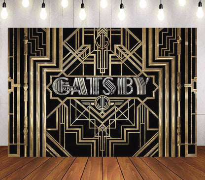Gold & Black in Gatsby Backdrop (Material: Vinyl)
