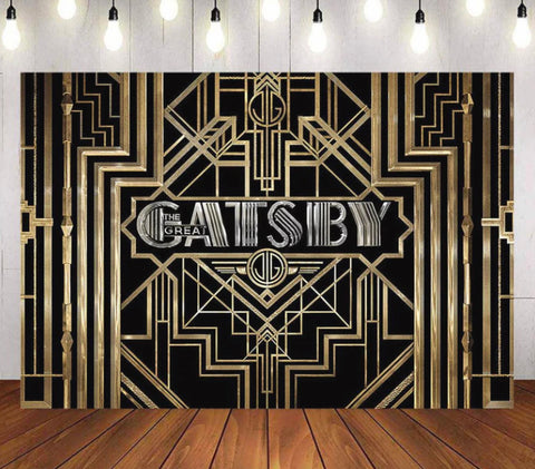 Gold & Black in Gatsby Backdrop (Material: Vinyl)