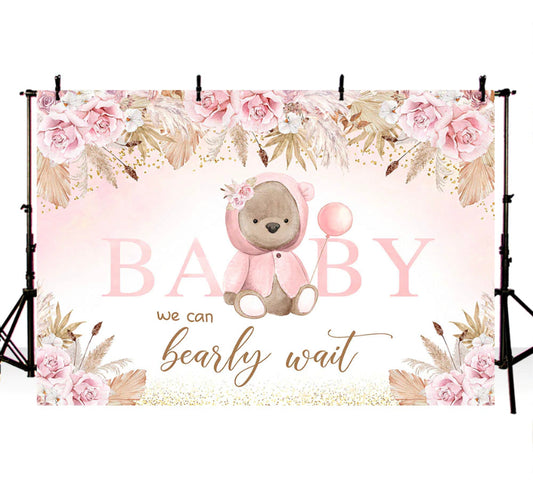 Pink Bearly Backdrop (Material: Vinyl)