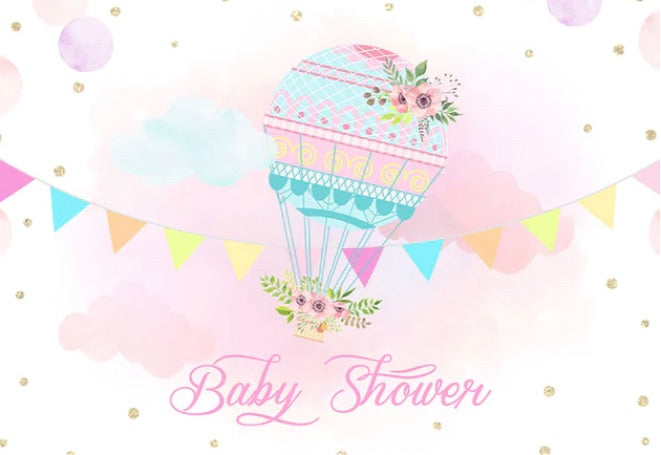 Sweet Hot Air Balloon Backdrop (Material: Vinyl)