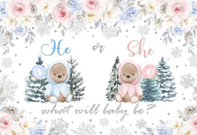 He or She in Winter Backdrop (Material: Vinyl)