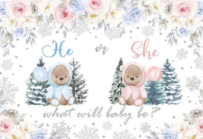 He or She in Winter Backdrop (Material: Vinyl)