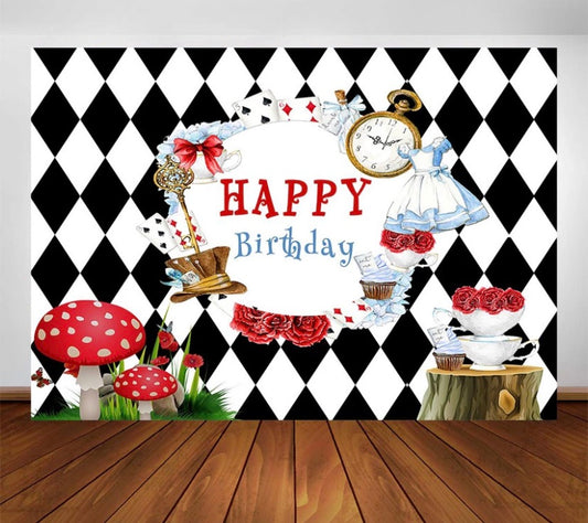 Alice in Wonderland Backdrop (Material: Vinyl)