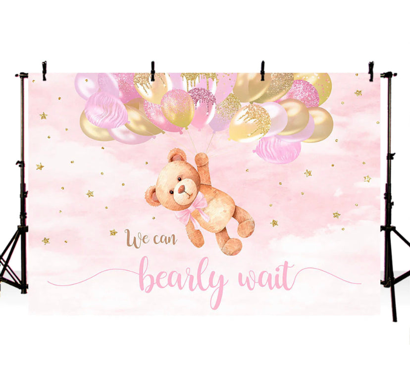 Pink Bearly Wait Backdrop (Material: Vinyl)