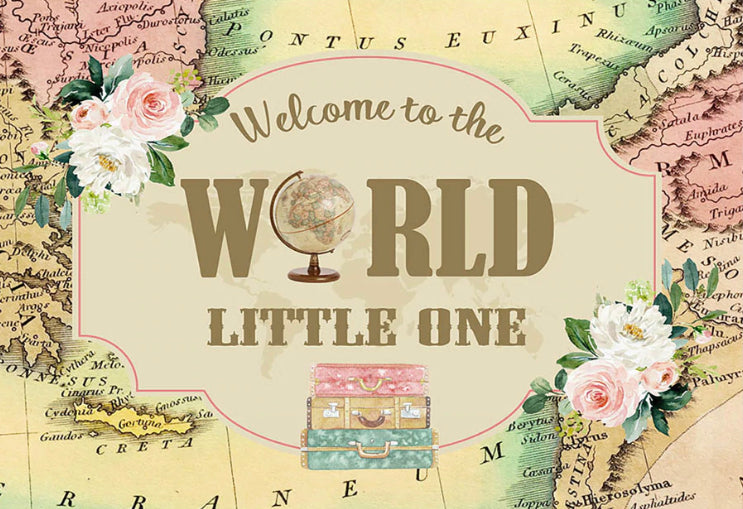 Welcome to the World - PINK Backdrop (Material: Vinyl)