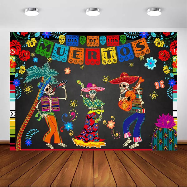 Day of the Dead Celebration Backdrop (Material: Vinyl)