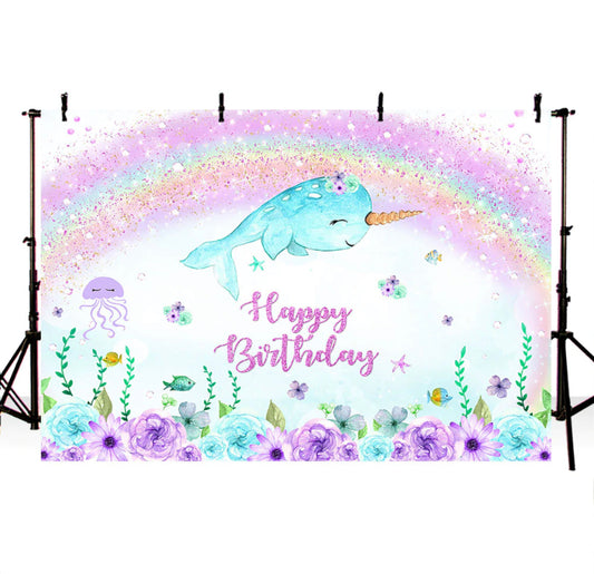 Narwhal Backdrop (Material: Vinyl)