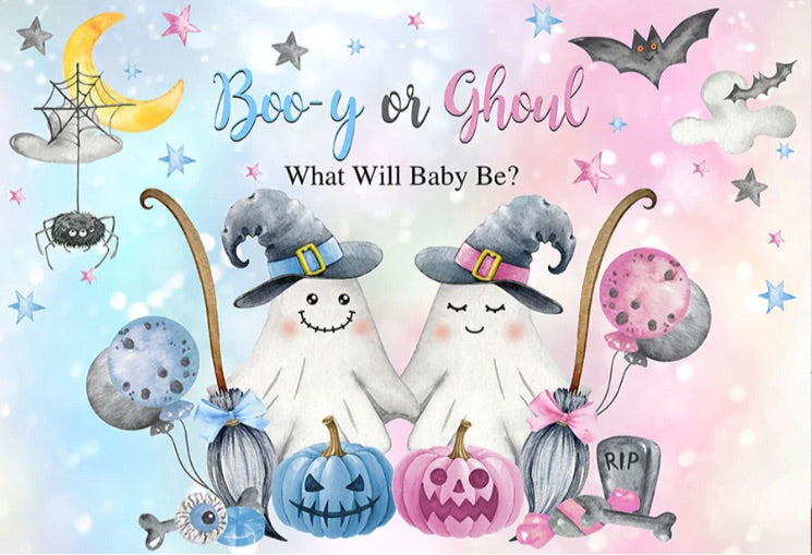 Boo-y or Ghoul Backdrop (Material: Vinyl)