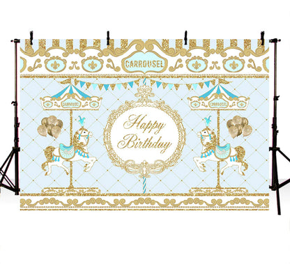 Blue Carrousel Backdrop (Material: Vinyl)