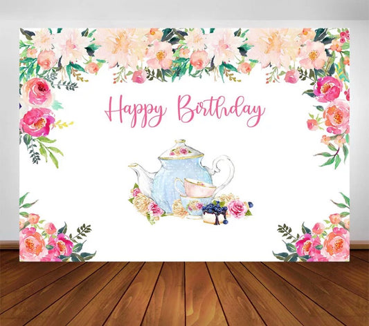Tea Party Backdrop (Material: Vinyl)