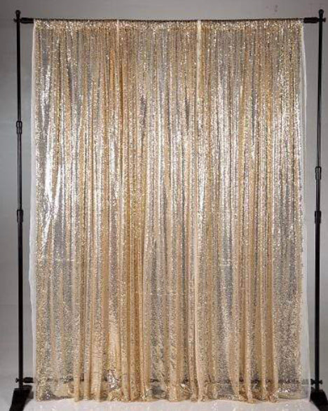 Light Golden Sequin Fabric Backdrop (Material: Microfiber)