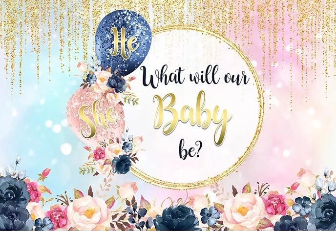 Gender Reveal - Balloons Backdrop (Material: Vinyl)