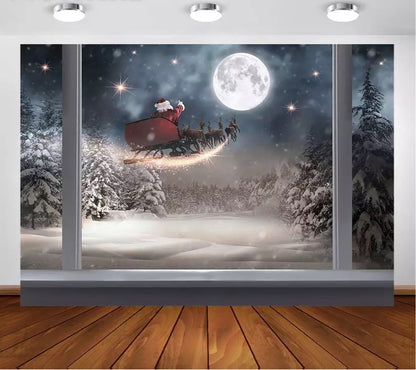 Santa is coming to Town Backdrop (Material: Vinyl)