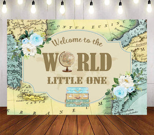 Welcome to the World - BLUE Backdrop (Material: Vinyl)