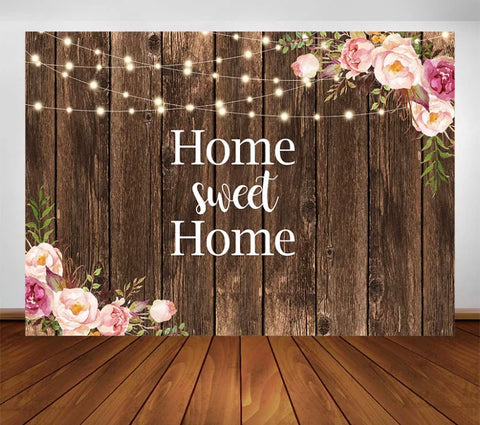 Wood and Flowers Backdrop (Material: Vinyl)