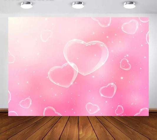 Pink Hearts Backdrop (Material: Vinyl)