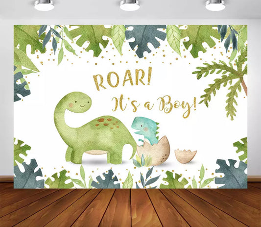 Pastel Dinosaurios Backdrop