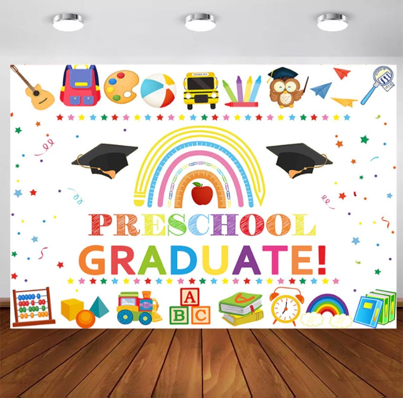 Preschool Graduate Backdrop (Material: Vinyl)