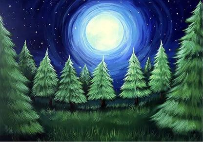 Shine Christmas Trees Backdrop (Material: Vinyl)