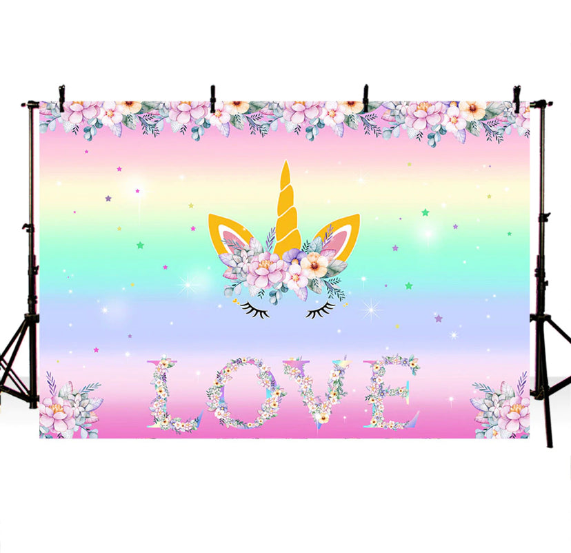 Unicorn Backdrop (Material: Vinyl)