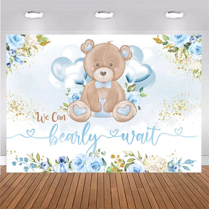 Blue Teddy Backdrop (Material: Vinyl)