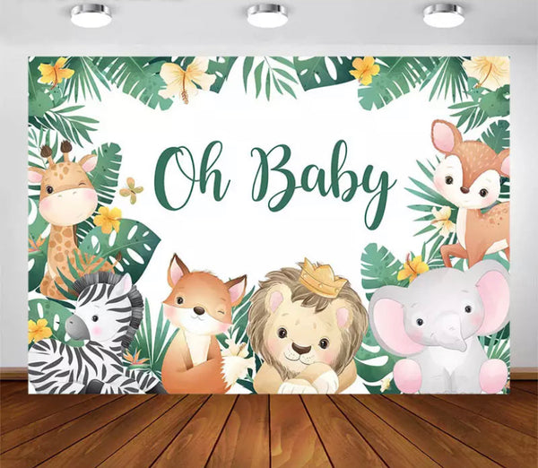 Oh Baby Jungle Backdrop (Material: Vinyl)