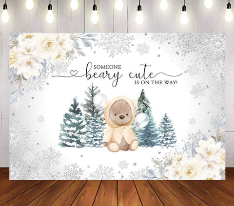 Yellow Bearly in Winter Backdrop (Material: Vinyl)