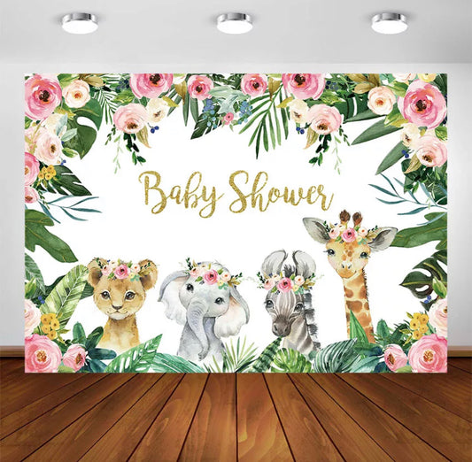 Jungle Cuteness Backdrop (Material: Vinyl)