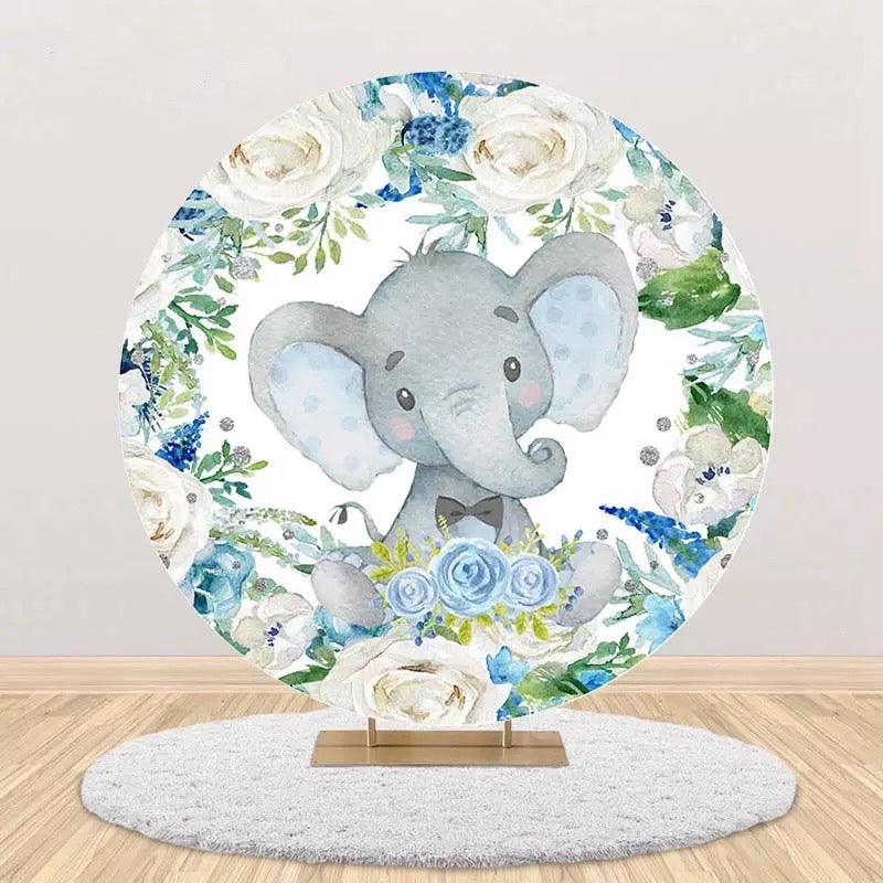 Elephant Round Backdrop (Material: Polyester)