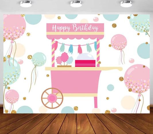 Cotton-Candy Shop Backdrop (Material: Vinyl)