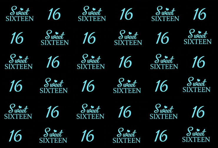 My Sweet Sixteen Step & Repeat Backdrop (Material: Vinyl)