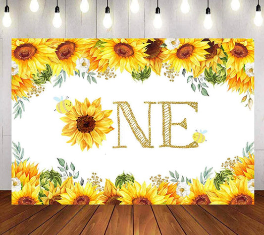 ONE SunFlower Backdrop (Material: Vinyl)