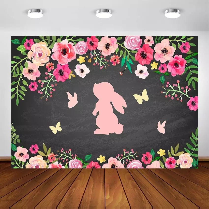 Baby Bunny Backdrop (Material: Vinyl)