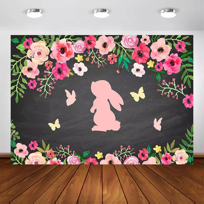 Baby Bunny Backdrop (Material: Vinyl)