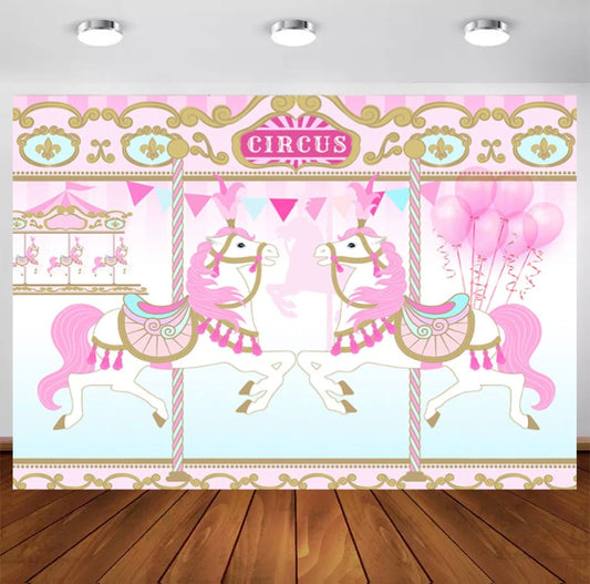 Carrousel Circus Backdrop (Material: Vinyl)