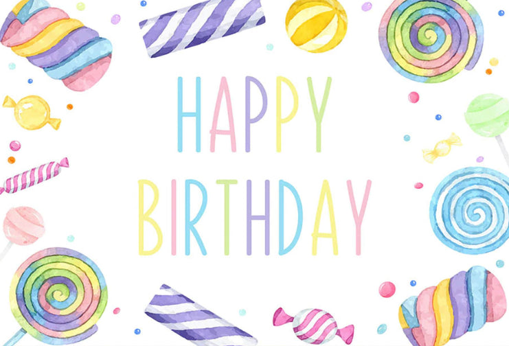 Happy Sweet Birthday Backdrop (Material: Vinyl)