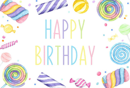 Happy Sweet Birthday Backdrop (Material: Vinyl)