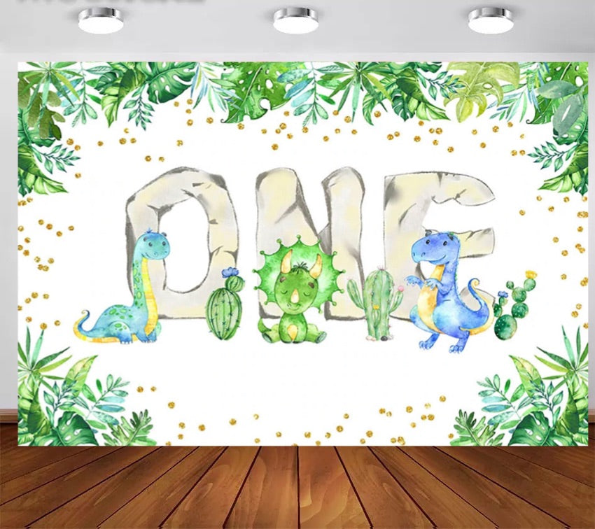Dinosaurs and Friends Backdrop (Material: Vinyl)