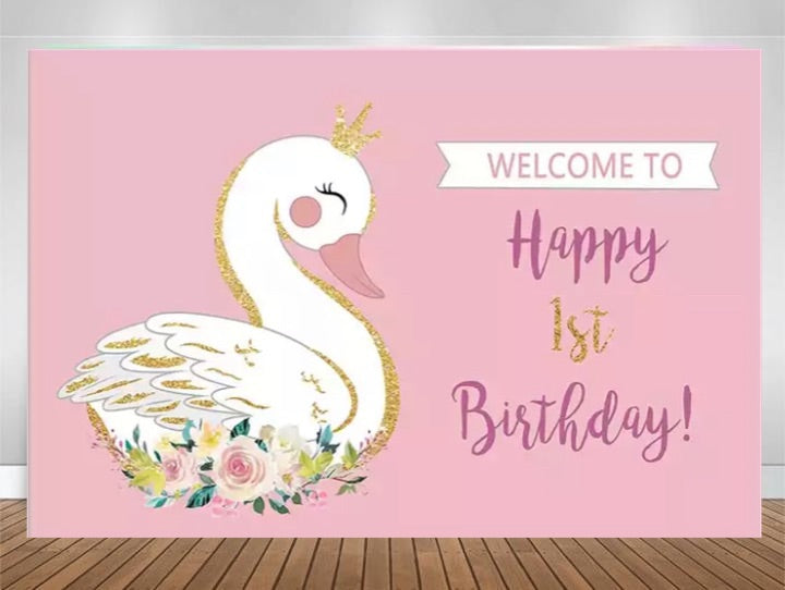 Swan Backdrop (Material: Vinyl)