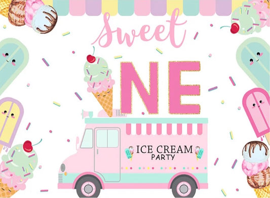 Sweet Ice Cream Backdrop (Material: Vinyl)