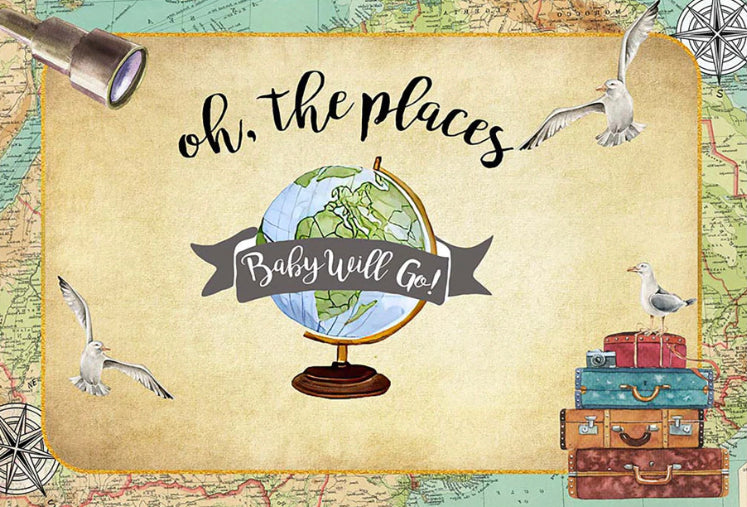 Oh the places - Baby Backdrop (Material: Vinyl)